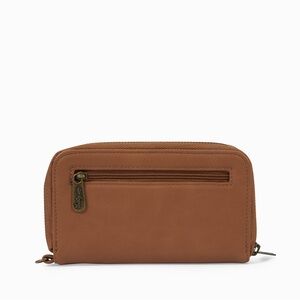 NEW Thirty-One Slim Wallet in Caramel Smooth Pebble Brown
